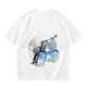 Olive green t-shirt with Totoro tree branch watercolor print