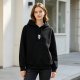 Black Hoodie With Wednesday Addams Portrait Print