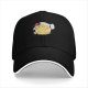 Black Baseball Cap With Saitama 'Ok' Meme Graphic Print