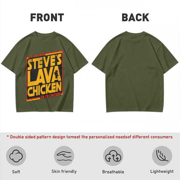 Steve's Lava Chicken Graphic T-Shirt Print Design