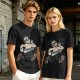 Olive T-Shirt with Cartoon Jason Voorhees Graphic Print