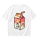 Olive green t-shirt with sarcasm juice carton and grumpy cat print