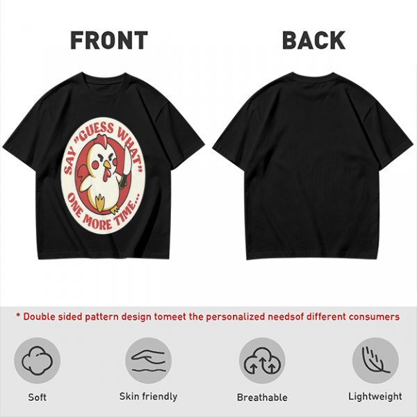 Olive t-shirt with angry chicken holding knife and funny text design