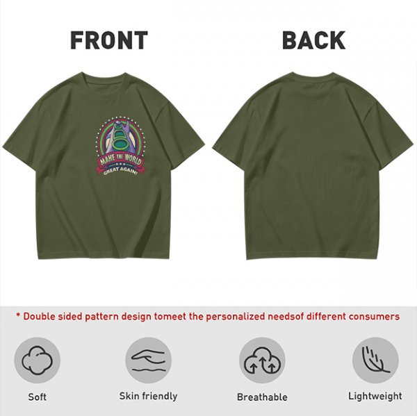 Olive T-Shirt With Make The World Great Again Space Graphic Print