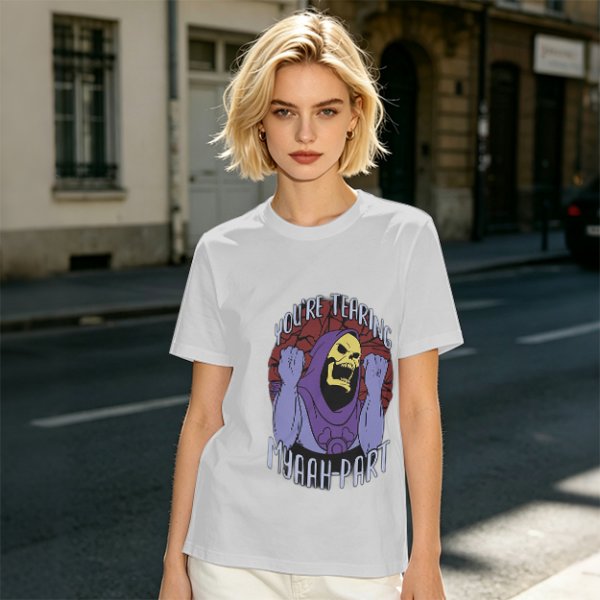 Olive T-Shirt With Skeletor 'You're Tearing Myaah-Part' Graphic