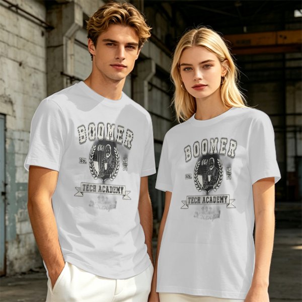 Olive Graphic T-Shirt With Boomer Tech Academy Print