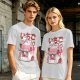 Olive T-Shirt with Strawberry Milk Carton Cat Shop Graphic