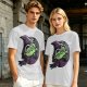 Olive T-Shirt With Cute Green Witch Wearing Glasses Graphic