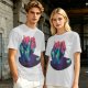 Olive T-Shirt With Vibrant Fantasy Creature Graphic Print