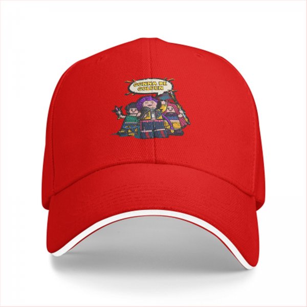 Black Baseball Cap With Lego Style Band Artwork That Says Gonna Be Golden