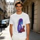Olive T-Shirt With Purple Haired Figure Night Scene Print
