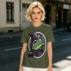 Olive T-Shirt With Cute Green Witch Wearing Glasses Graphic