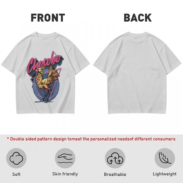 Olive Chocobo Graphic T-Shirt with Retro 80s Style Print