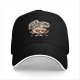 Black baseball cap with 'I'm a Yappuccino' coffee cartoon graphic