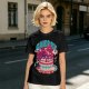 Olive T-shirt with Cherry Surf Cupcake Beach Graphic Print