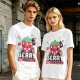 Olive graphic t-shirt with crying strawberry and 'berry stressed' text