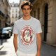 Olive t-shirt with angry chicken holding knife and funny text design
