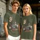 Olive Green T-Shirt With Superhero Animal Squad Graphic Print