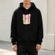 Black Graphic Hoodie with Cute Food Themed Print