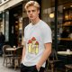 Olive T-Shirt with Singing Mushroom Band Graphic