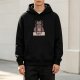 Black graphic hoodie with grumpy bear holding coffee and 'NOPE' text