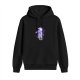 Black hoodie with glowing purple spirit creature graphic