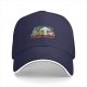 Black baseball cap with cute fungi music graphic design