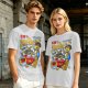 Olive t-shirt with Lego-style Brix cereal graphic print