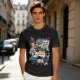 Olive T-Shirt With Pirate Squad Skull Character Print