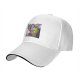 Black Baseball Cap with Robot Pony Mashup Graphic Print