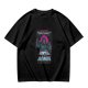 Olive graphic t-shirt with villain character and humorous text print
