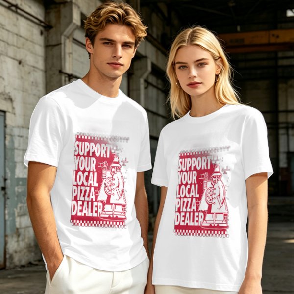 Support Your Local Pizza Dealer Graphic Olive T-Shirt