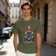Olive Green T-Shirt with Final Fantasy Black Mage Graphic Print