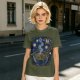 Olive t-shirt with starry night ramen bowl graphic