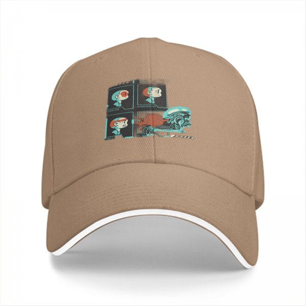 Black Baseball Cap With Sci-Fi Alien Facehugger Art Print