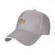 Black Baseball Cap With Cute Orange Cat Holding Coffee Cup Print