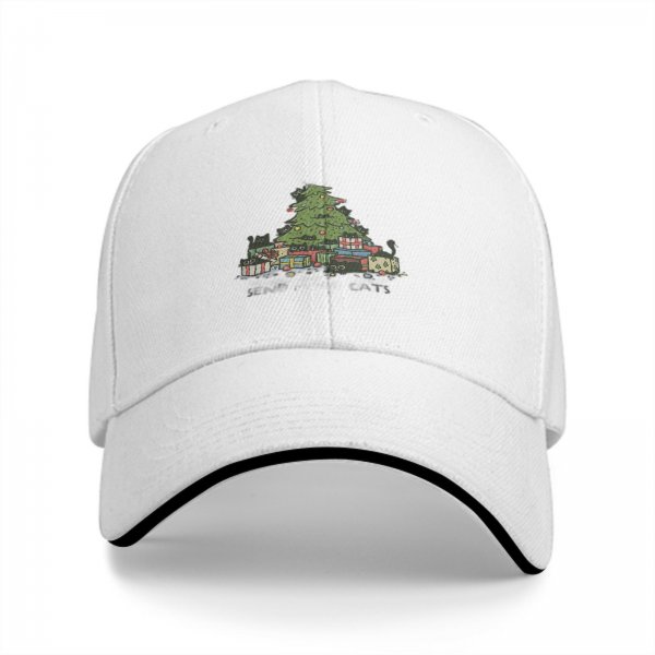 Black Baseball Cap With Christmas Tree And Gifts Festive Design