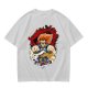 Olive T-Shirt with Retro Anime Lion Character Graphic