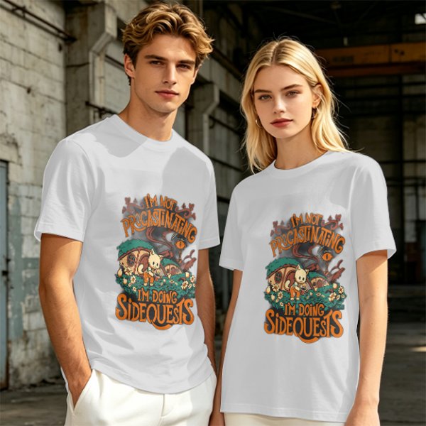 I'm Not Procrastinating I'm Doing Side Quests Cat Graphic T-Shirt