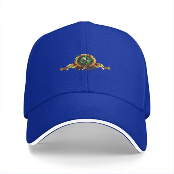 Black Baseball Cap With Golden Emblem Print