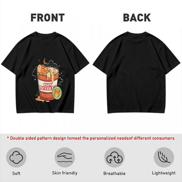 Olive T-Shirt with Capybara in Cup Noodle Graphic Print
