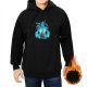 Black Hoodie With Fantasy Ice Castle Warrior Graphic Print
