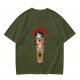 Olive T-Shirt With Capybara Frappuccino Graphic Print