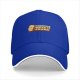 Black baseball cap with 'Here I Crumb' bread graphic print