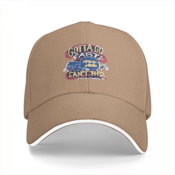 Black baseball cap with sloth 'gotta go fast can't tho' graphic