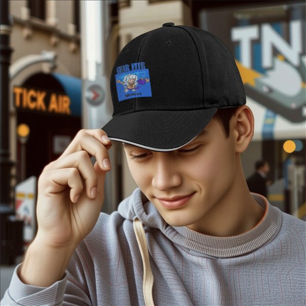 Black Baseball Cap with Gear Fifth Luffy Anime Print