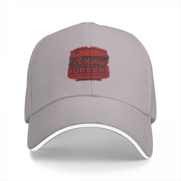 Black baseball cap with Benny's Burgers graphic print