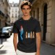 Olive T-Shirt With Blue Monster And Ghost Graphic Print