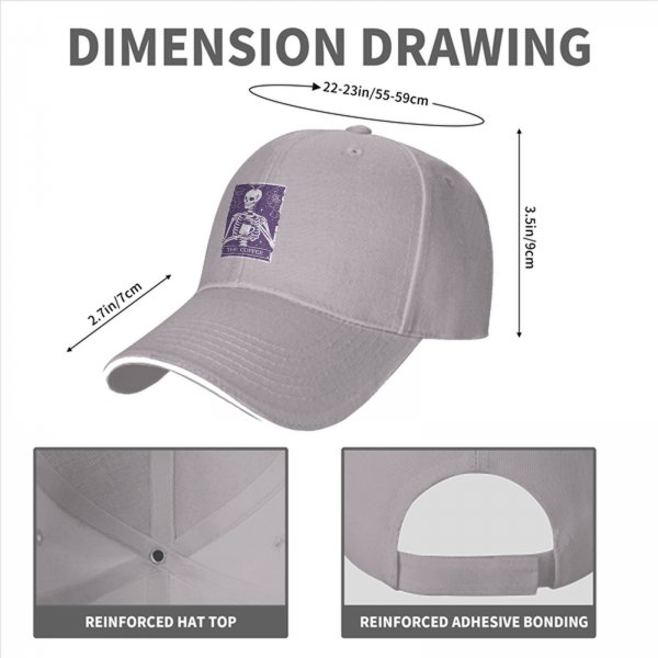 Black baseball cap with 'The Coffee' skeleton tarot-style graphic