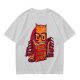 Olive T-Shirt With Nerdy Ginger Cat Reading Book Print